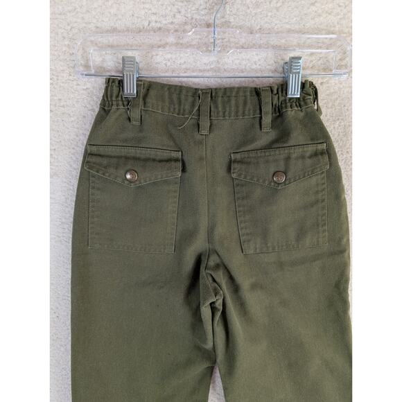 Vintage Boy Scounts BSA Cargo Pants Boys Size 10 Uniform Green Hiking Camping - Picture 11 of 16